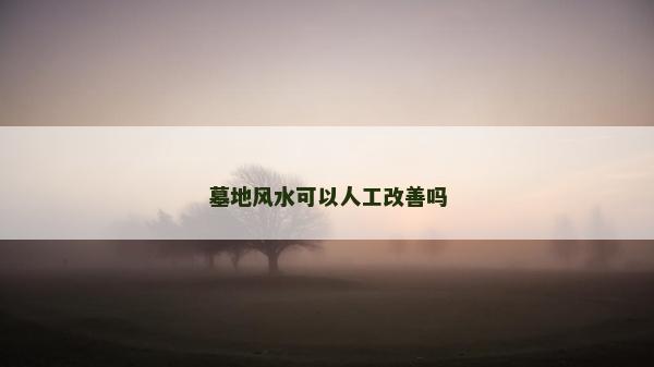 墓地風水可以人工改善嗎