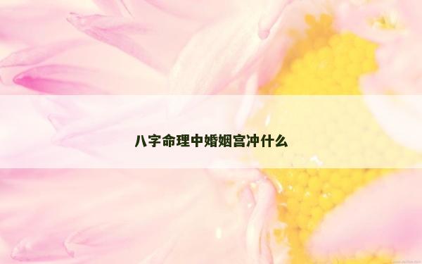 八字命理中婚姻宮沖什么