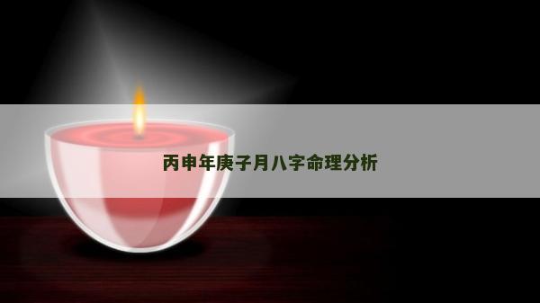 丙申年庚子月八字命理分析