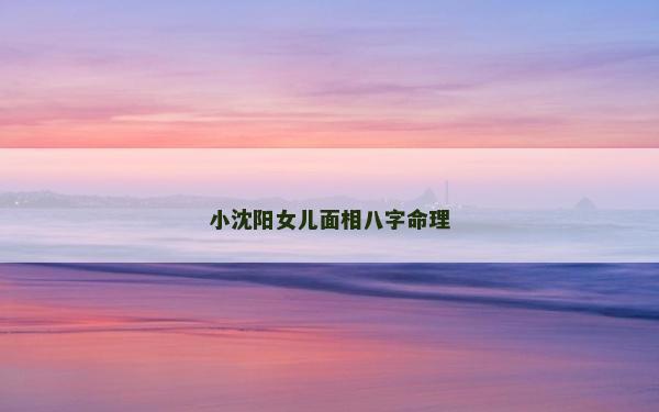 小沈陽女兒面相八字命理