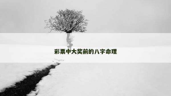 彩票中大獎前的八字命理