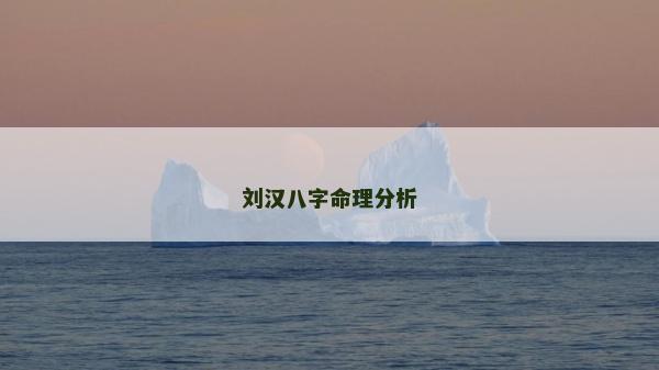 劉漢八字命理分析 劉漢八字命理分析