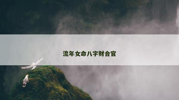 流年女命八字財合官