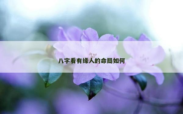 八字看有緣人的命局如何