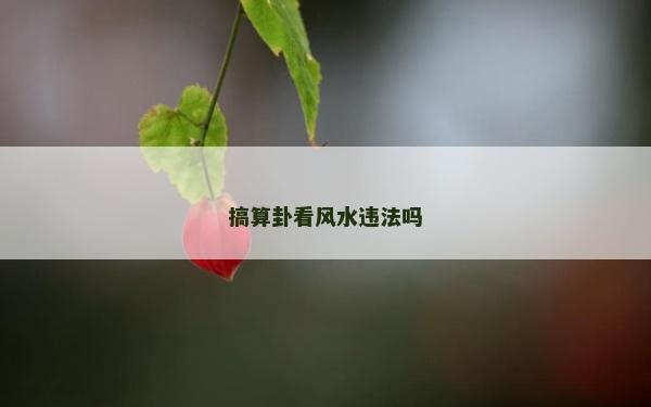 搞算卦看風水違法嗎