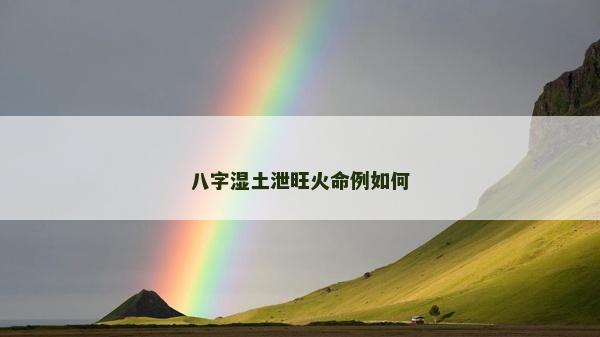 八字濕土泄旺火命例如何 八字濕土泄旺火命例如何