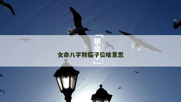 女命八字財臨子位啥意思