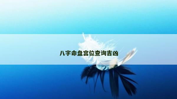 八字命盤宮位查詢吉兇