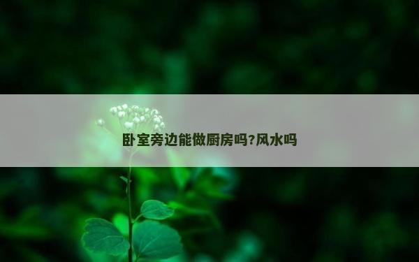 臥室旁邊能做廚房嗎?風水嗎