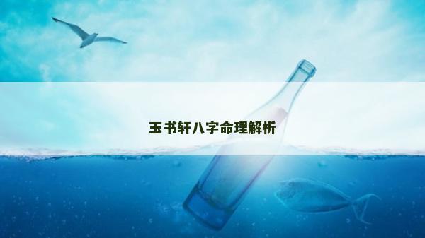 玉書軒八字命理解析