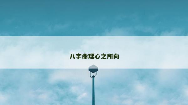 八字命理心之所向