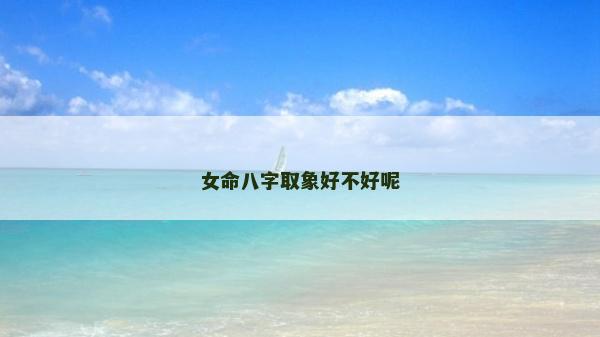 女命八字取象好不好呢 女命八字取象好不好呢