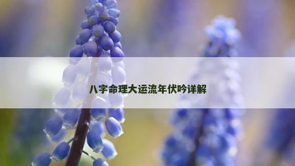 八字命理大運流年伏吟詳解