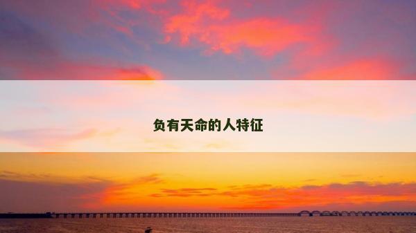 負有天命的人特征
