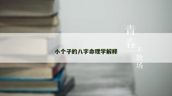 小個子的八字命理學解釋