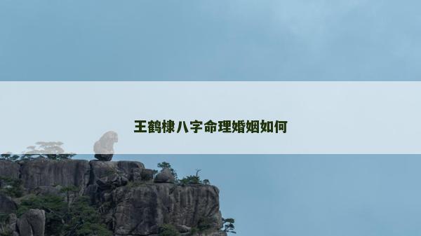 王鶴棣八字命理婚姻如何 王鶴棣八字命理婚姻如何
