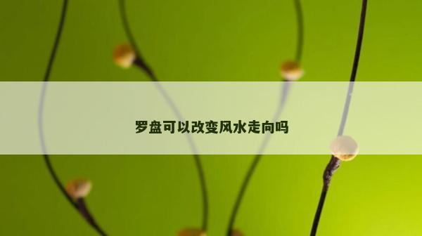 羅盤可以改變風(fēng)水走向嗎