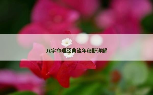 八字命理經典流年秘斷詳解
