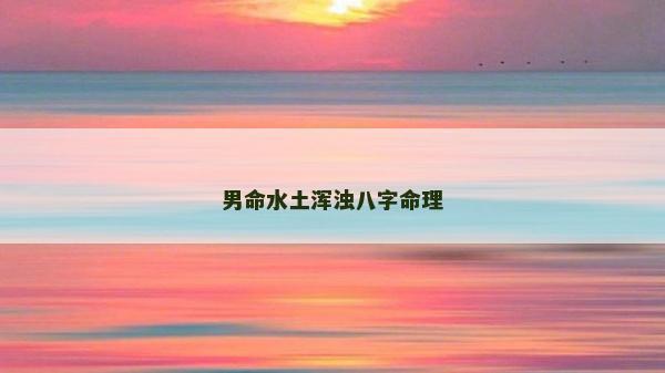 男命水土渾濁八字命理