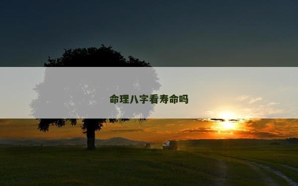 命理八字看壽命嗎