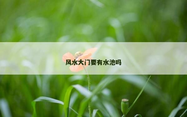 風水大門要有水池嗎