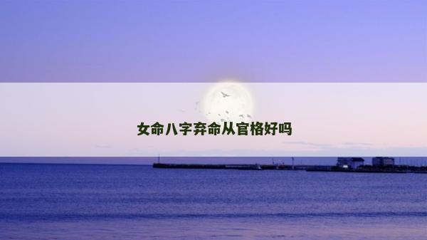 女命八字棄命從官格好嗎