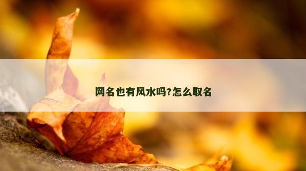 網(wǎng)名也有風(fēng)水嗎?怎么取名