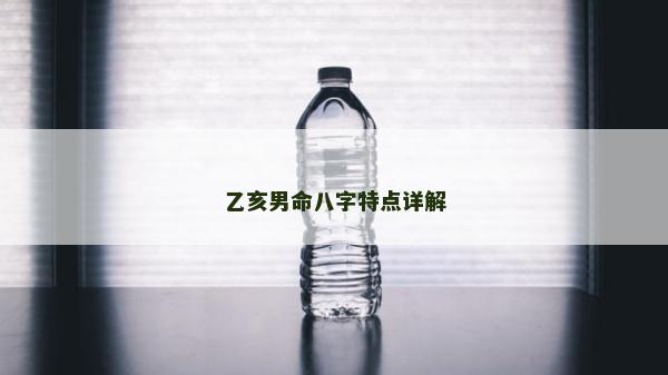 乙亥男命八字特點詳解
