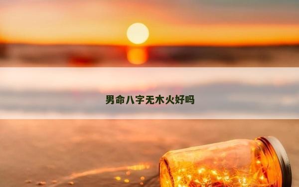 男命八字無木火好嗎