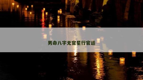男命八字無官星行官運