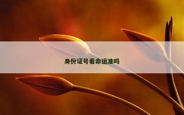 身份證號看命運準嗎