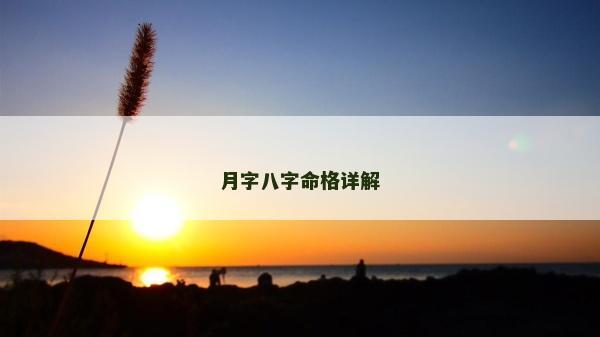 月字八字命格詳解