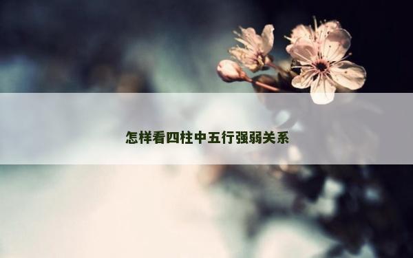 怎樣看四柱中五行強(qiáng)弱關(guān)系