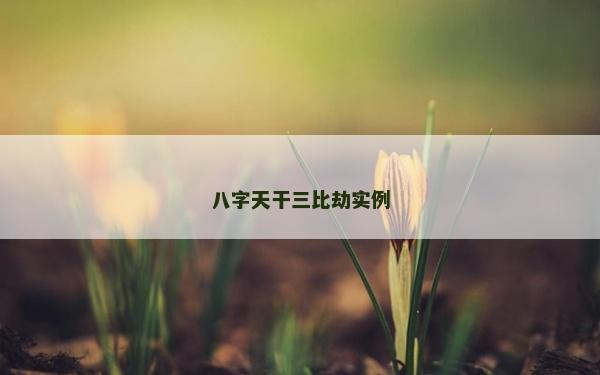 八字天干三比劫實(shí)例