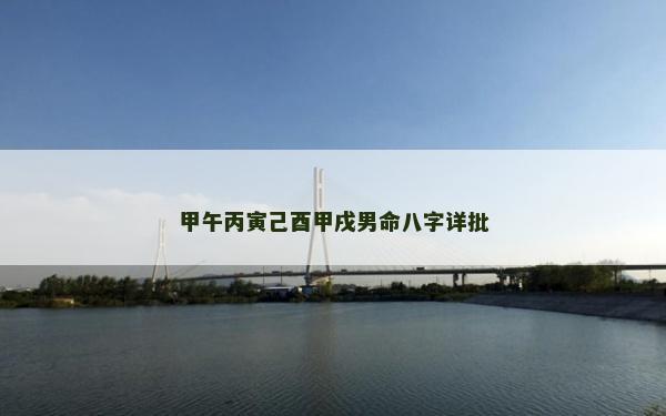 甲午丙寅己酉甲戌男命八字詳批