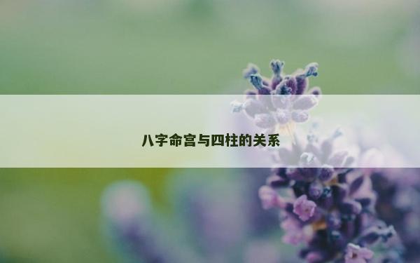八字命宮與四柱的關(guān)系