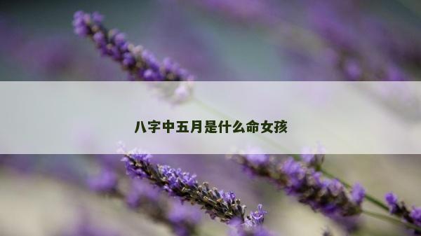 八字中五月是什么命女孩