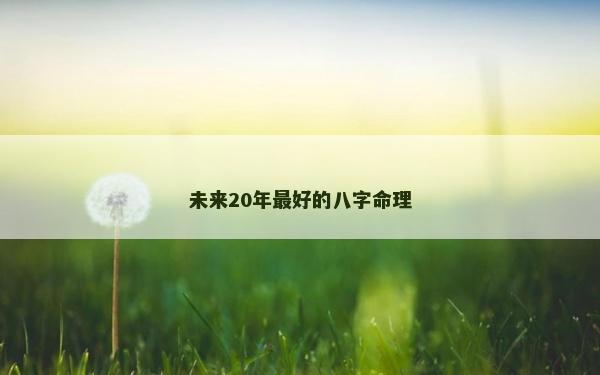 未來20年最好的八字命理