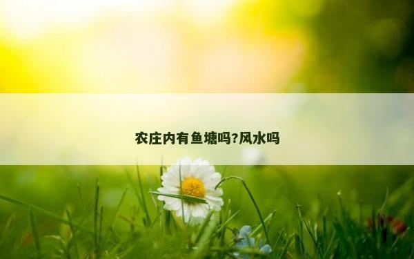 農莊內有魚塘嗎?風水嗎
