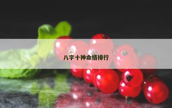 八字十神命格排行