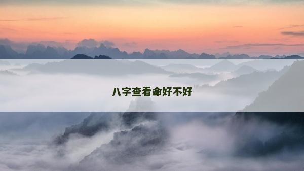 八字查看命好不好