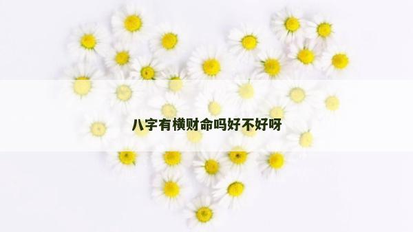 八字有橫財命嗎好不好呀 八字有橫財命嗎好不好呀