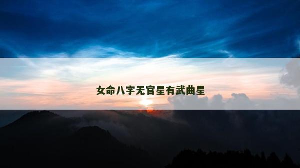 女命八字無官星有武曲星