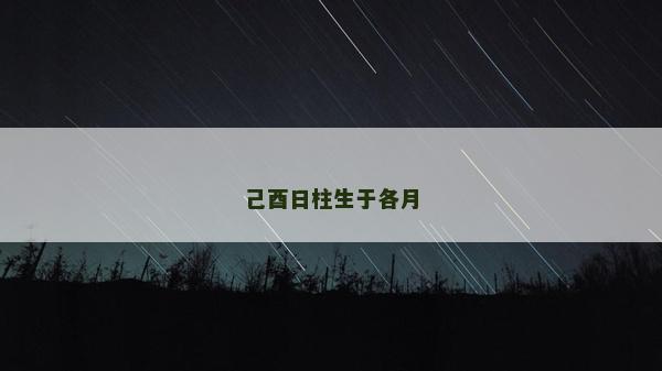 己酉日柱生于各月