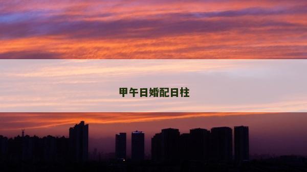 甲午日婚配日柱