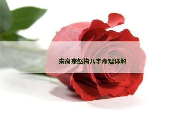 宋高宗趙構八字命理詳解 宋高宗趙構八字命理詳解