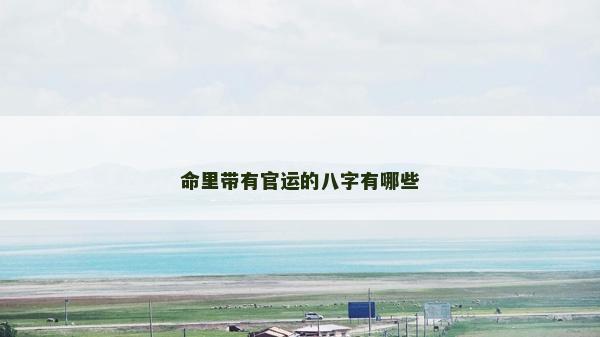 命里帶有官運的八字有哪些