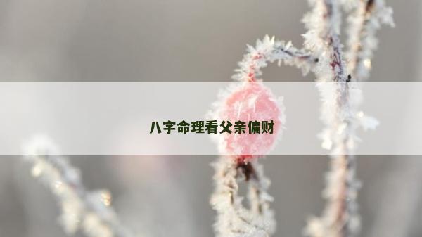 八字命理看父親偏財