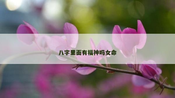 八字里面有福神嗎女命