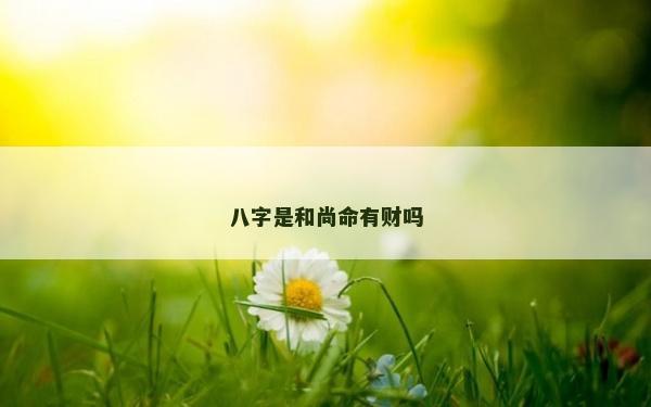 八字是和尚命有財嗎